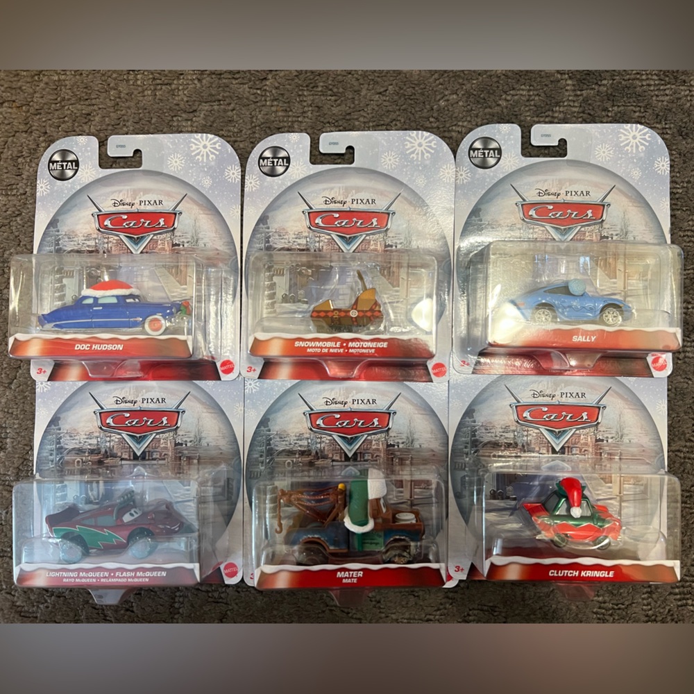 Disney Christmas Cars Lot of 6 Die-Cast Vehicle Set -